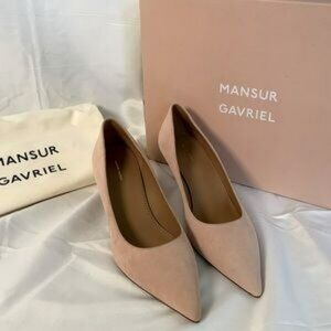 Mansur Gavriel Pink Suede Classic Heel